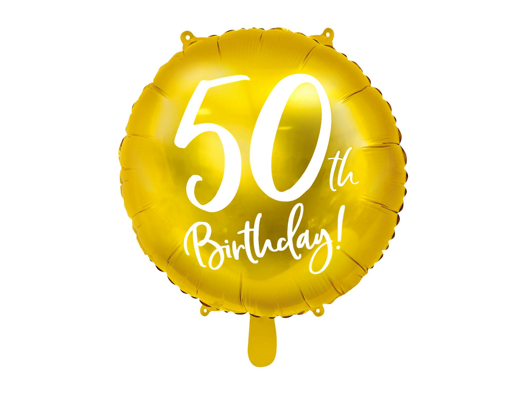 Hekiumfylld folieballong - 50th Birthday