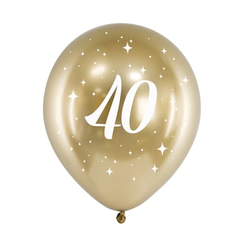 Heliumfylld Guld ballong - 40 år