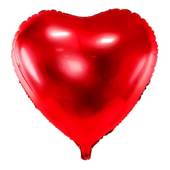 Heliumfylld ballong - Rött hjärta ERBJUDANDE!