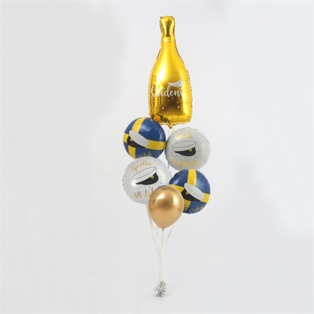 Heliumfylld Folieballong - Guld Champagneflaska