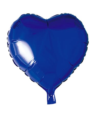 Folieballong - Blått hjärta