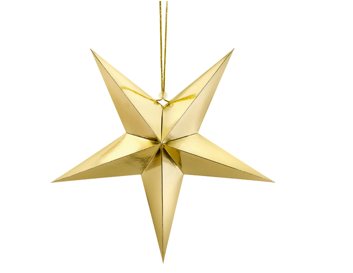 Julstjärna -  Pappstjärna guldmetallic