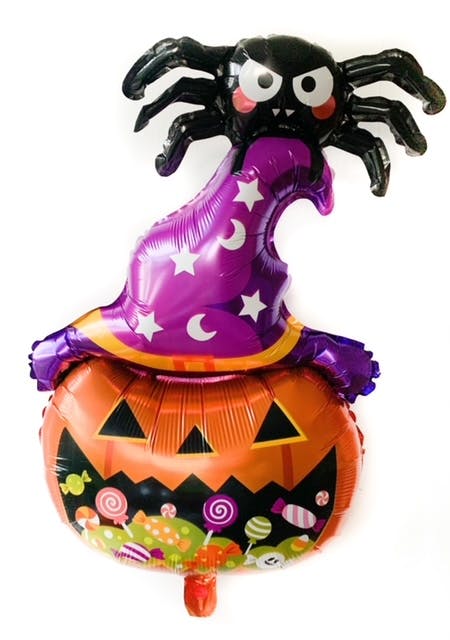 Folieballong Halloween -  Pumpa med spindel