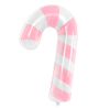 Folieballong - Polkagris rosa & vit