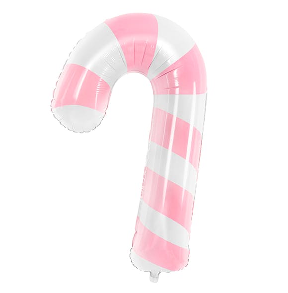 Folieballong - Polkagris rosa & vit