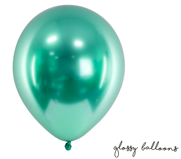 Glansig ballong - Grön 30 cm