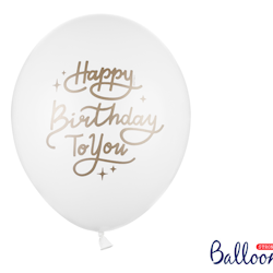Ballong - Happy Birthday vit