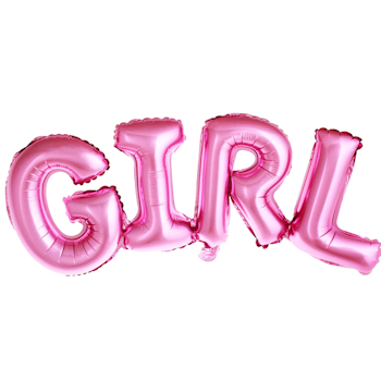 Folieballong - GIRL rosa