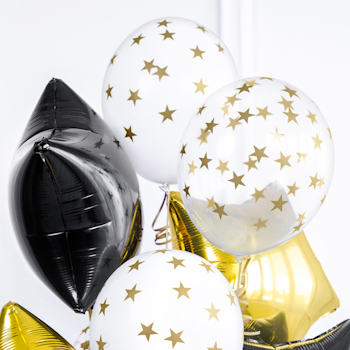 Heliumfylld ballongbukett - Nyår med stjärnor