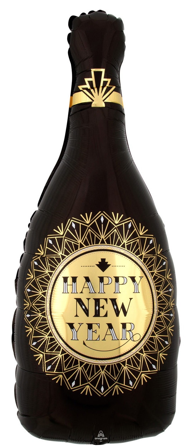 Folieballong champagne - Happy new year