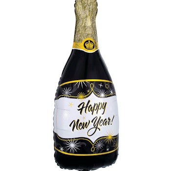 Heliumfylld folieballong champagne - Happy new Year