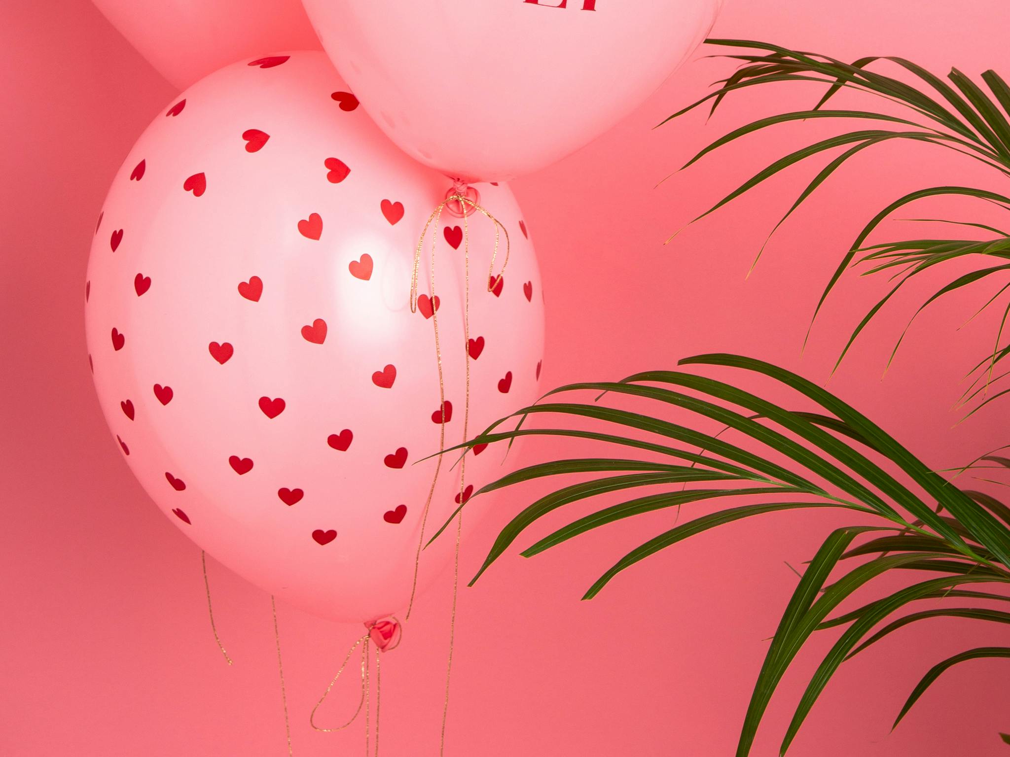 Rosa & röd ballong - Alla hjärtans dag ballong