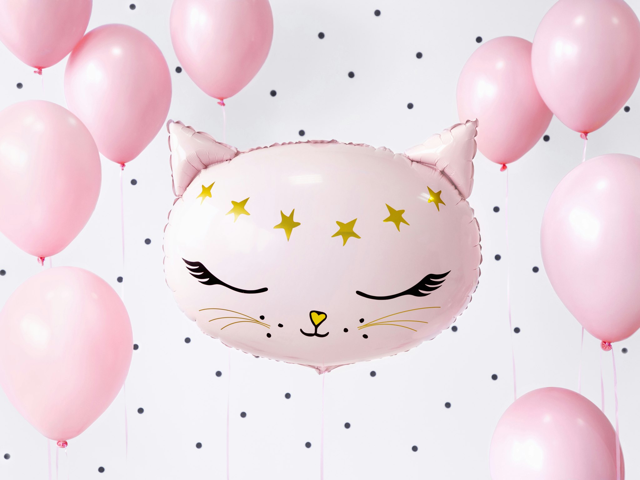Heliumfylld folieballong - Rosa katt