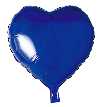 Folieballong - Blått hjärta