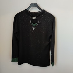 Svart tävlingsblus med glitter western