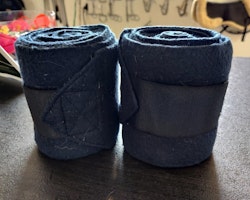 2 marinblå fleecelindor