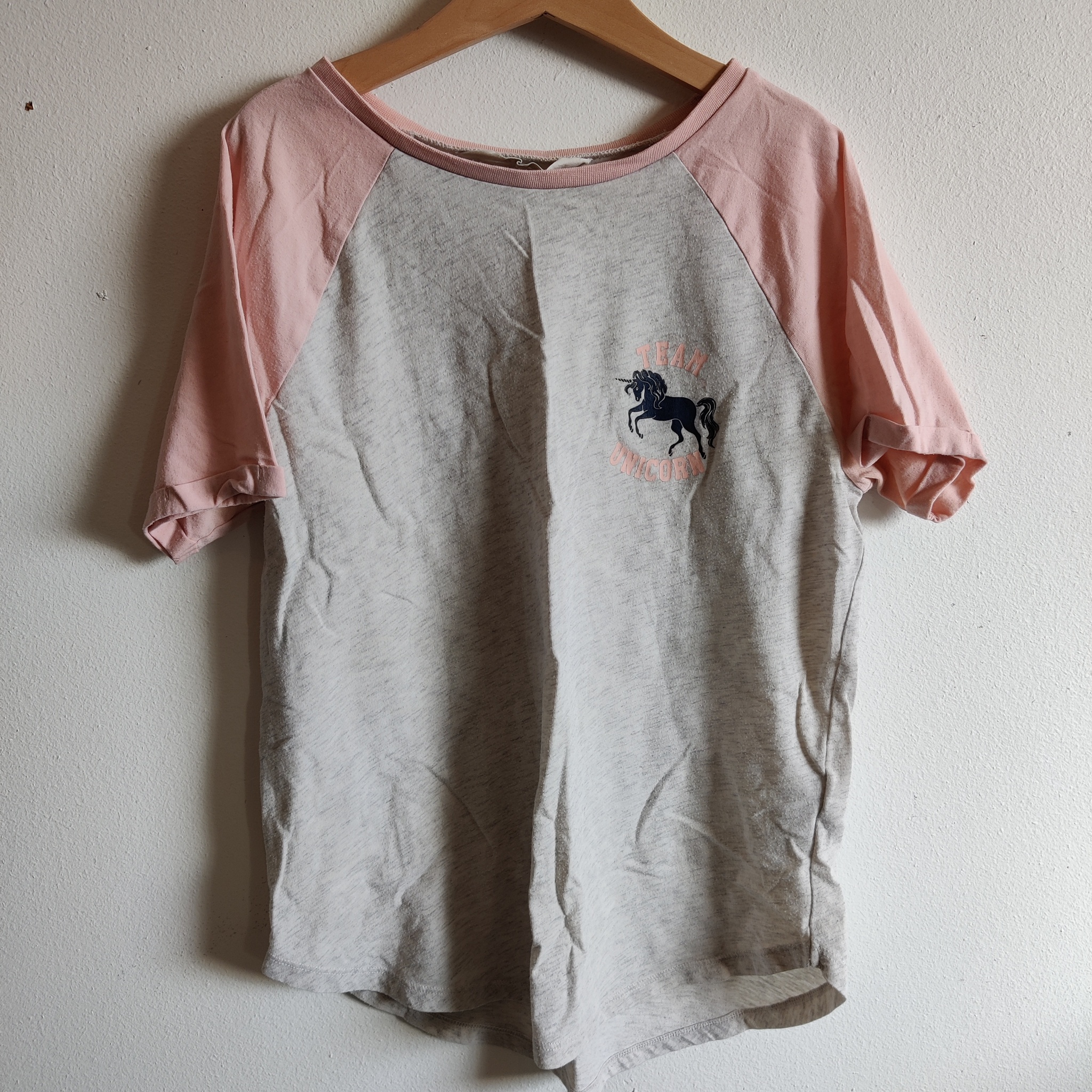 Grå/rosa t-shirt 150 cl