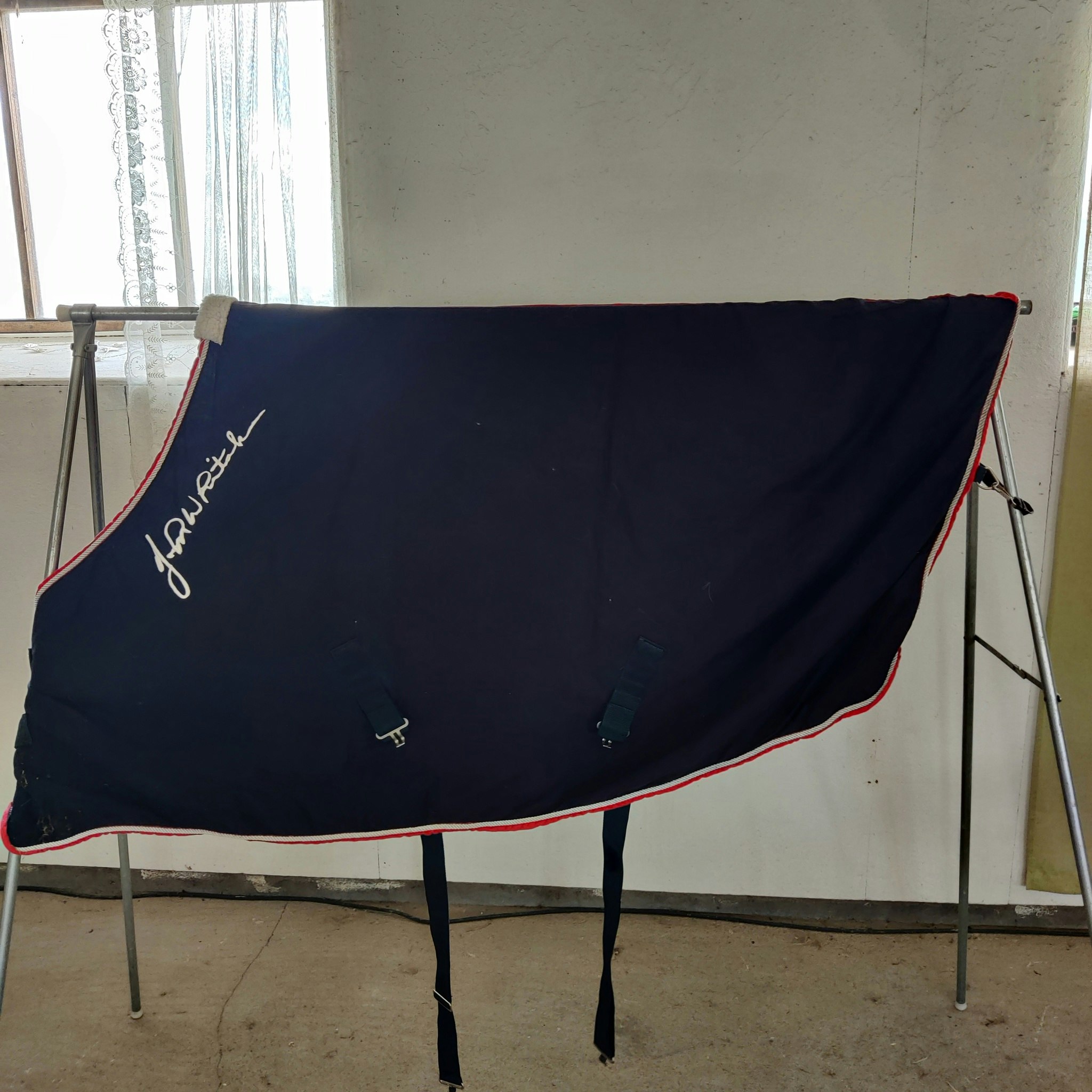 Blått bomullstäcke 130 cm John Whitaker