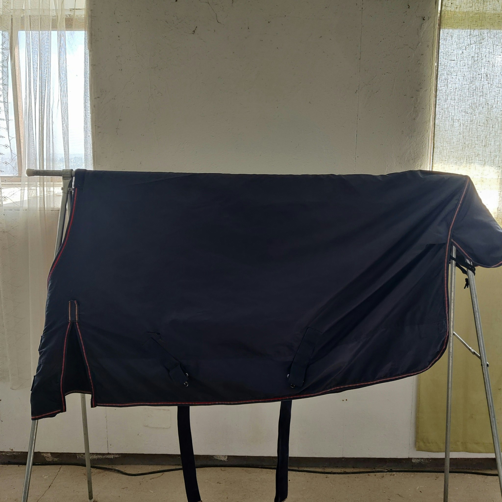 Blått regntäcke med fleecefoder 115 cm