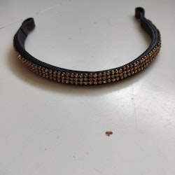 Brunt pannband med bling 40 cm