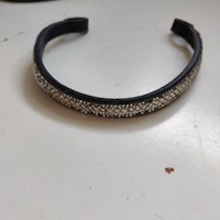 Svart pannband med bling 38 cm