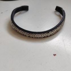 Svart pannband med bling 38 cm