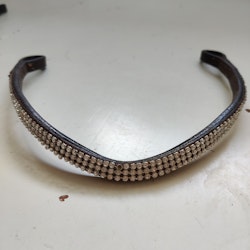 Brunt smalt pannband med bling 42 cm