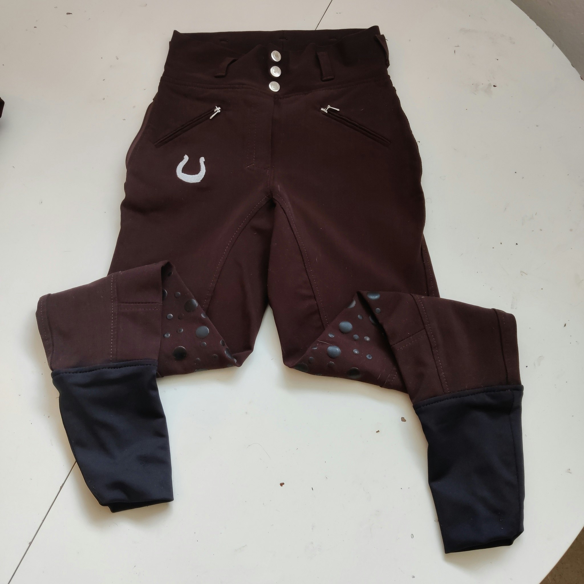 Bruna ridtights med knägrip XXS