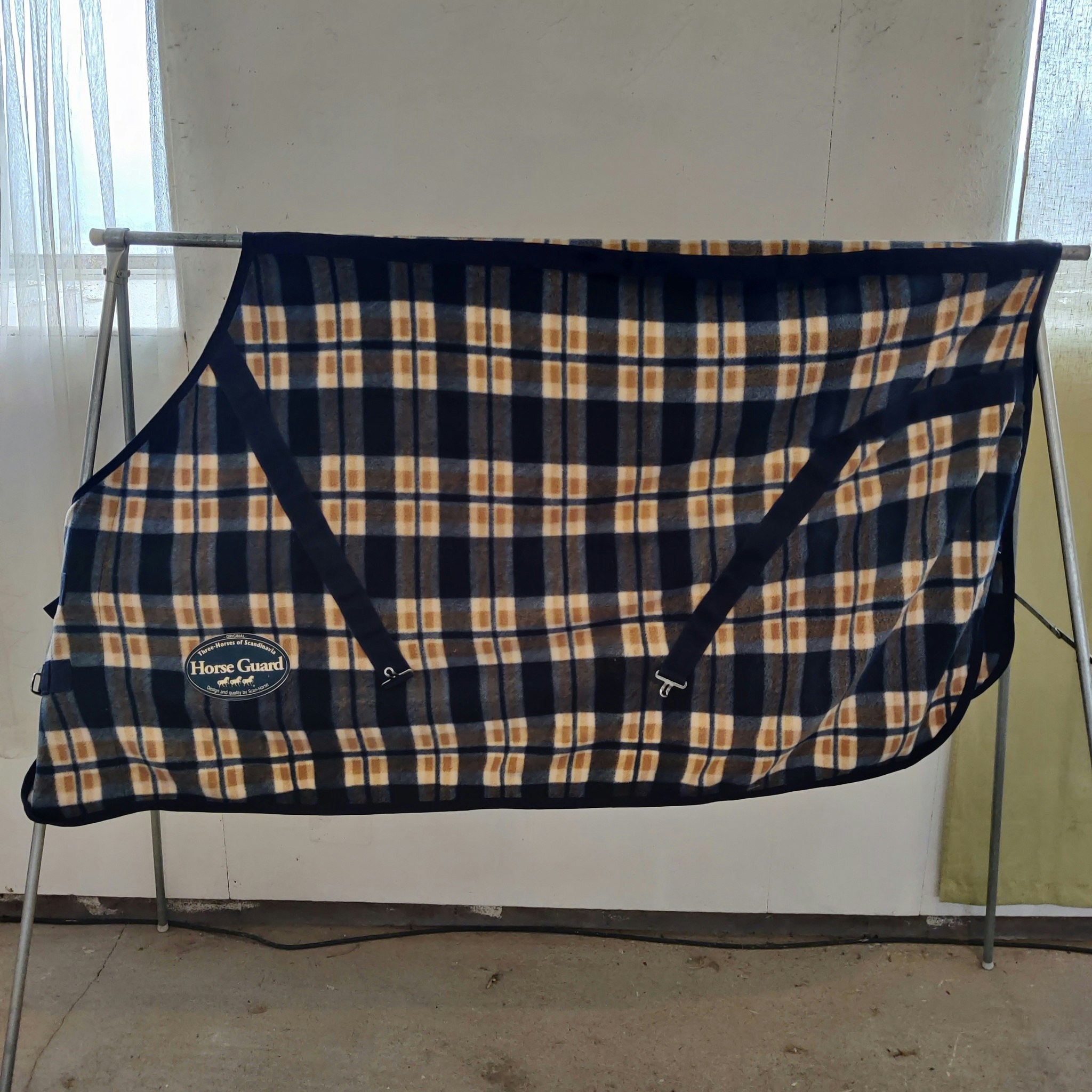 Rutigt fleecetäcke 125 cm Horseguard