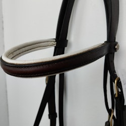 Brunt träns med vit fodring Jacson COB