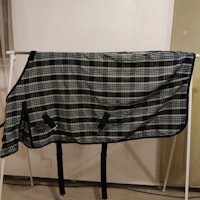 Blårutigt bomullstäcke 125 cm