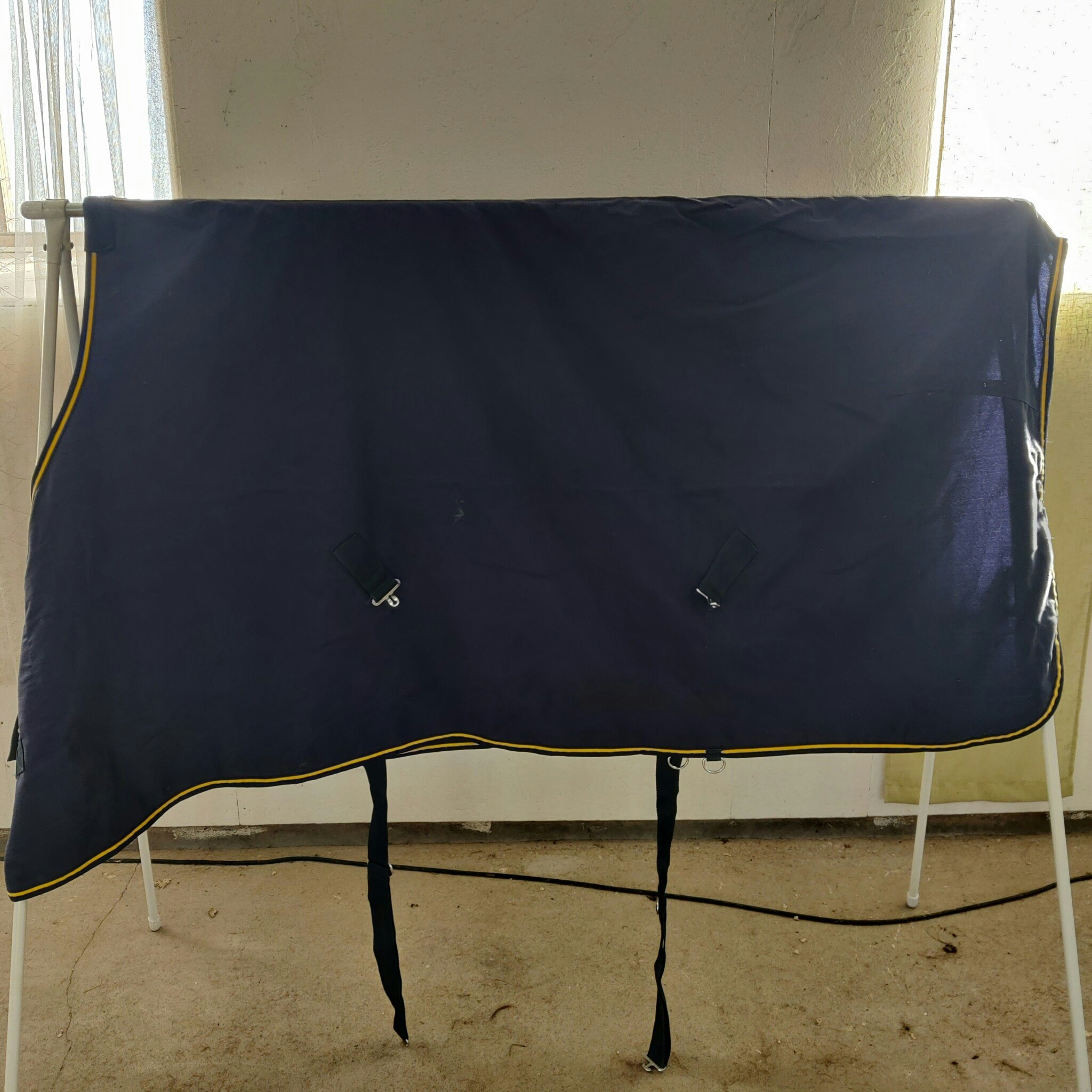 Blått bomullstäcke 155 cm