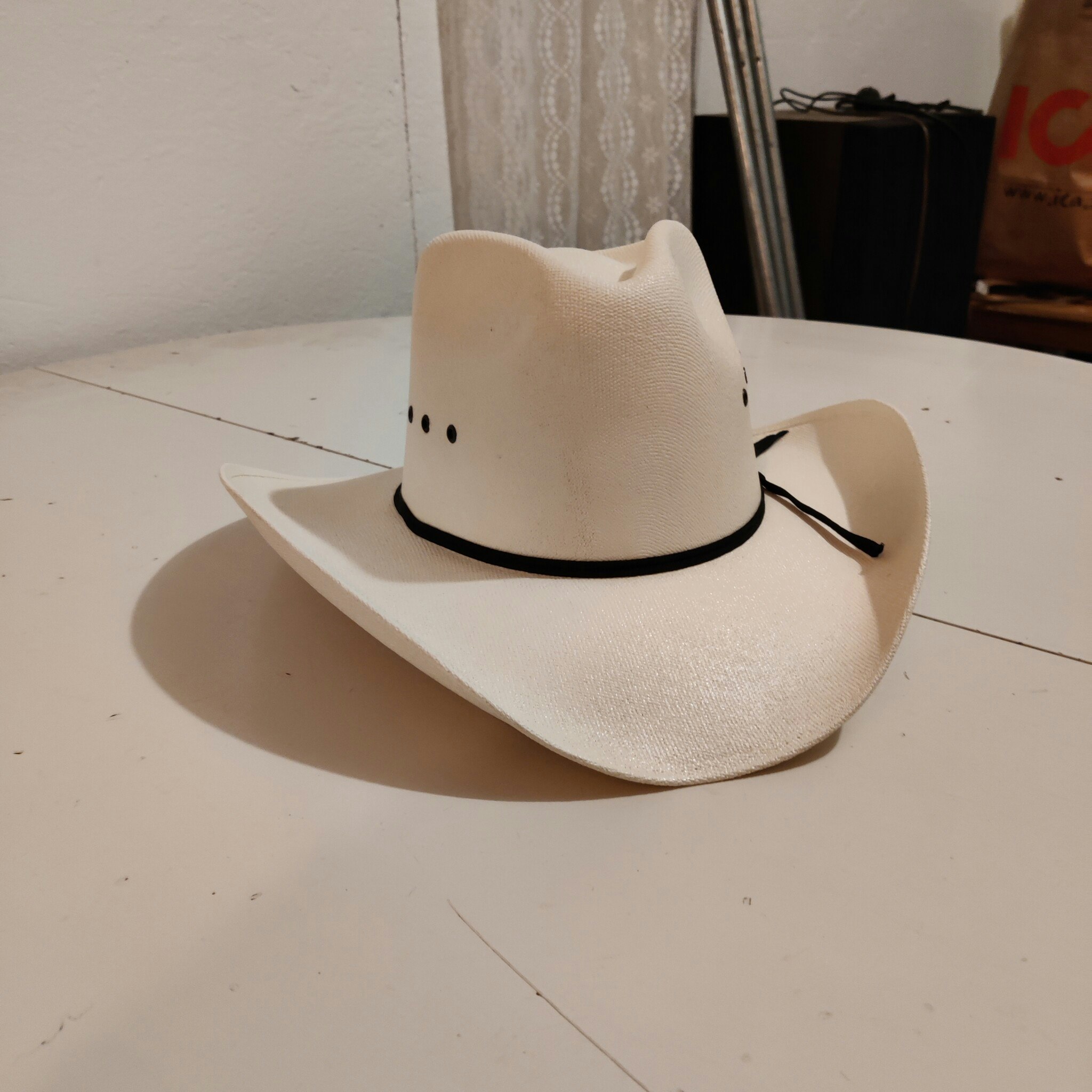 Vit westernhatt S/M