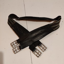 Svart sadelgjord med resårer 130 cm