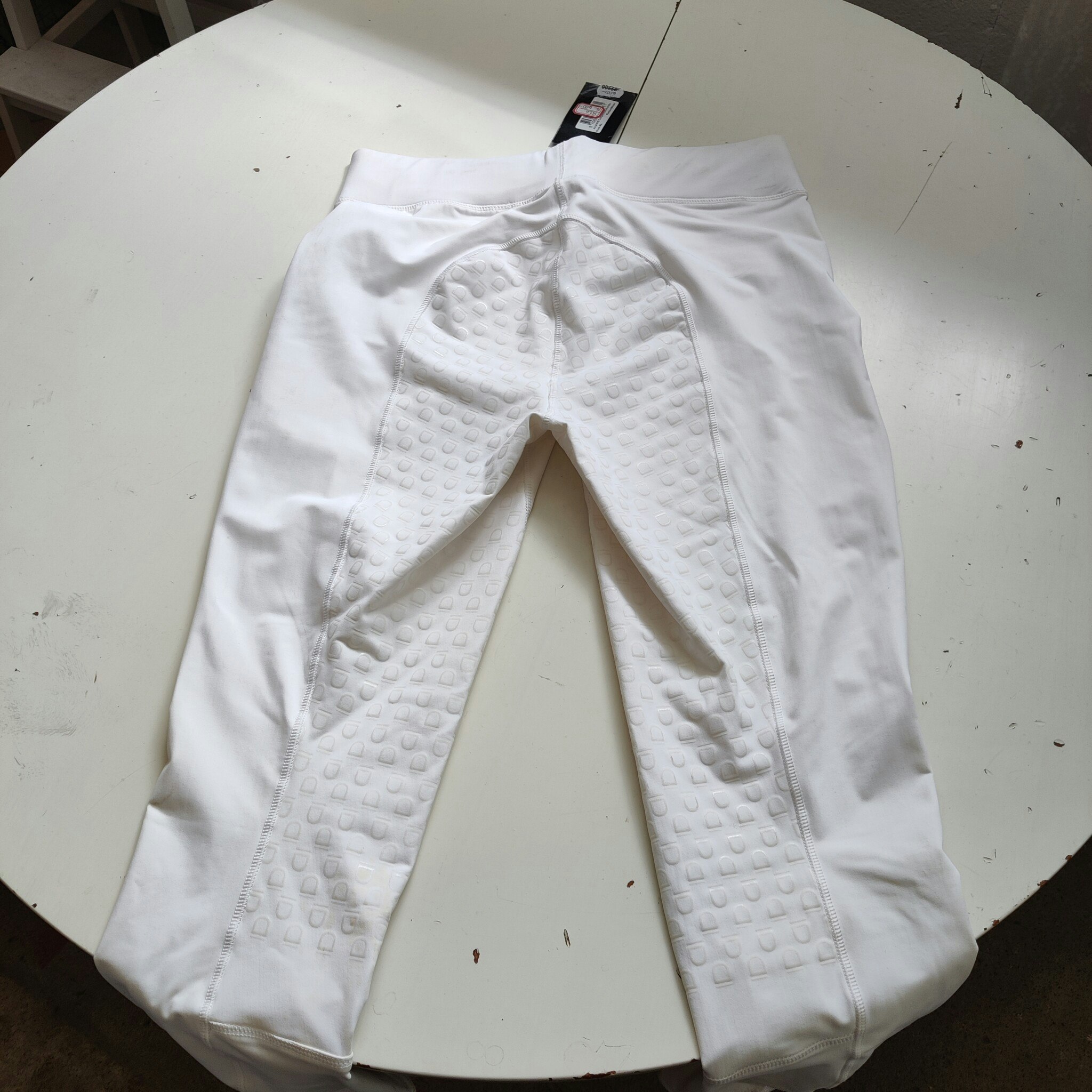 Vita ridtights med helgrip Equipage Ariel XL