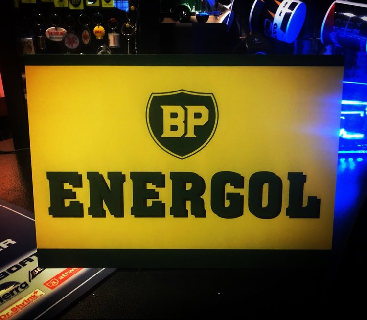 Retro skylt plåt 20x30cm BP Energol
