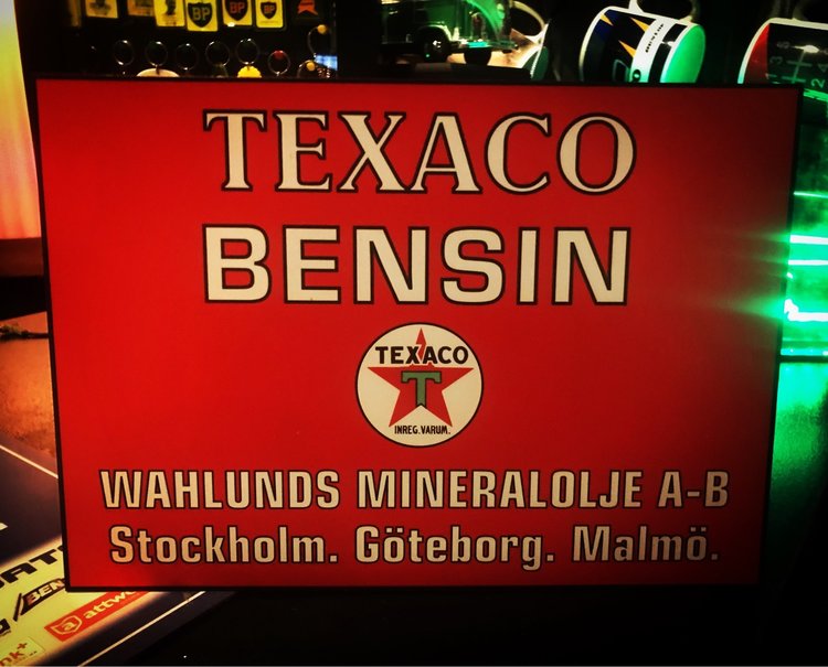 Retro skylt plåt 20x30cm Texaco Bensin