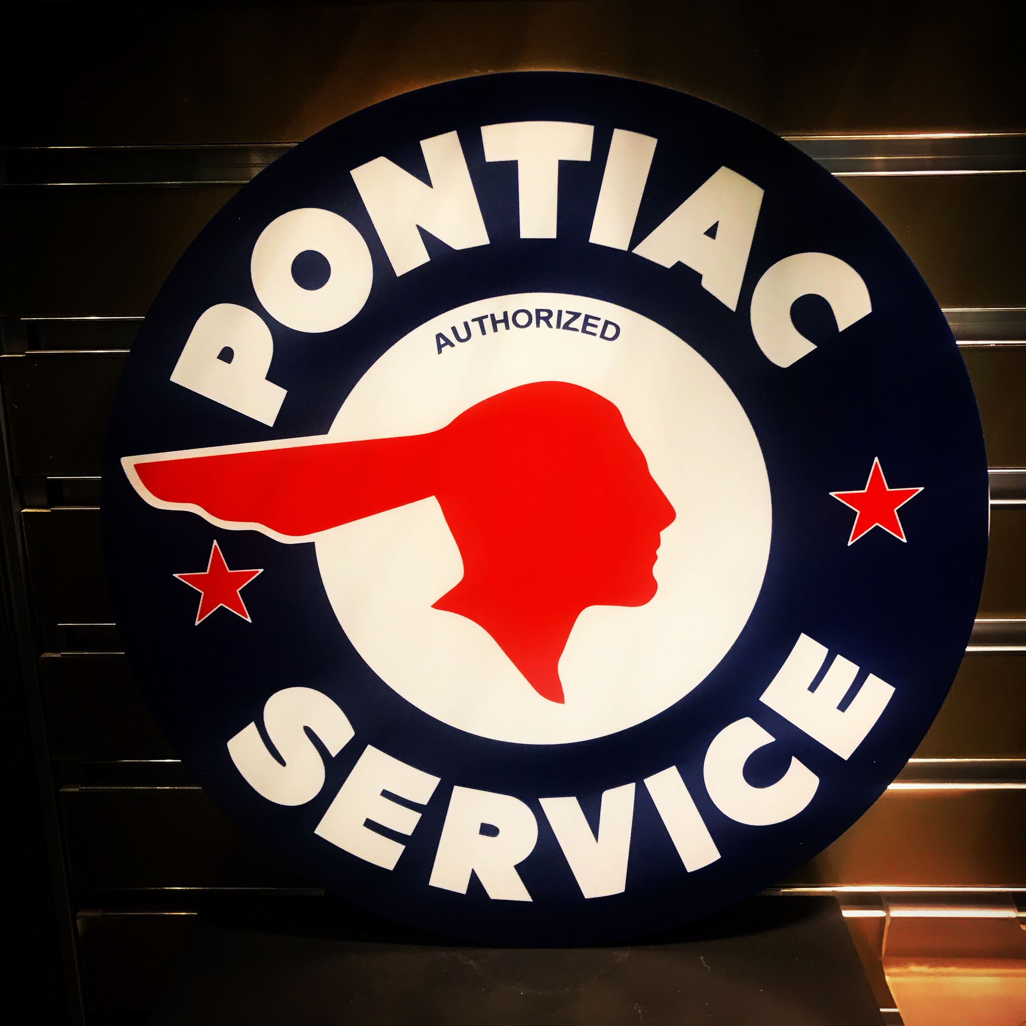 Retro skylt vinyl 30cm Pontiac Service