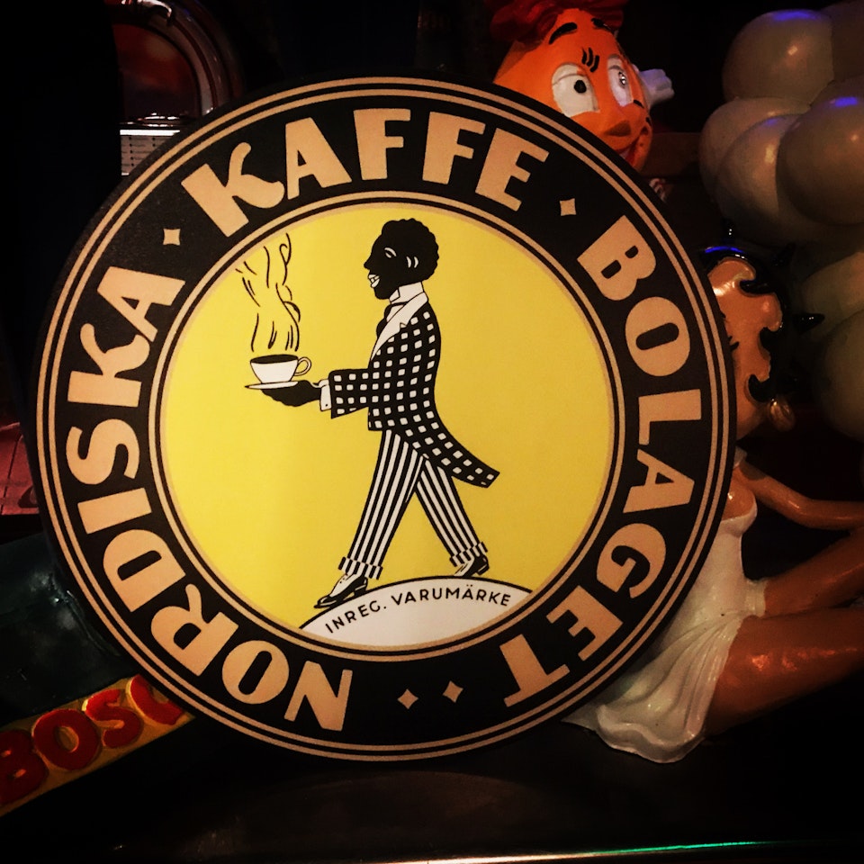 Retro skylt vinyl 30cm Nordiska KaffeBolaget