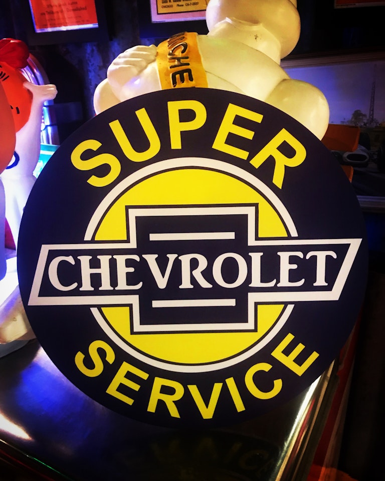 Retro skylt vinyl 30cm Chevrolet Service