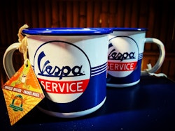 Vespa Service Emalj Kaffe-mugg