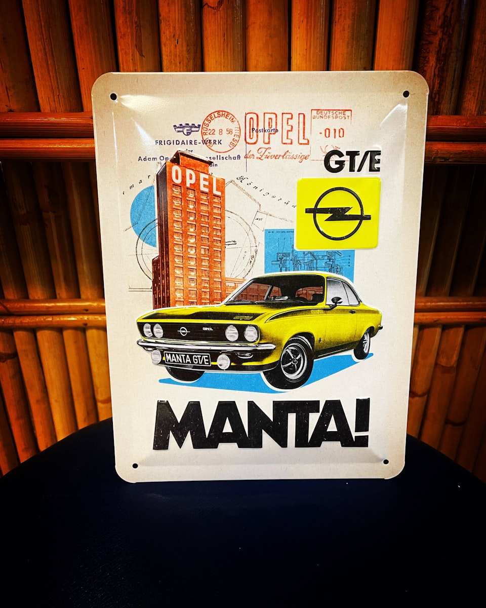 Opel Manta plåtskylt