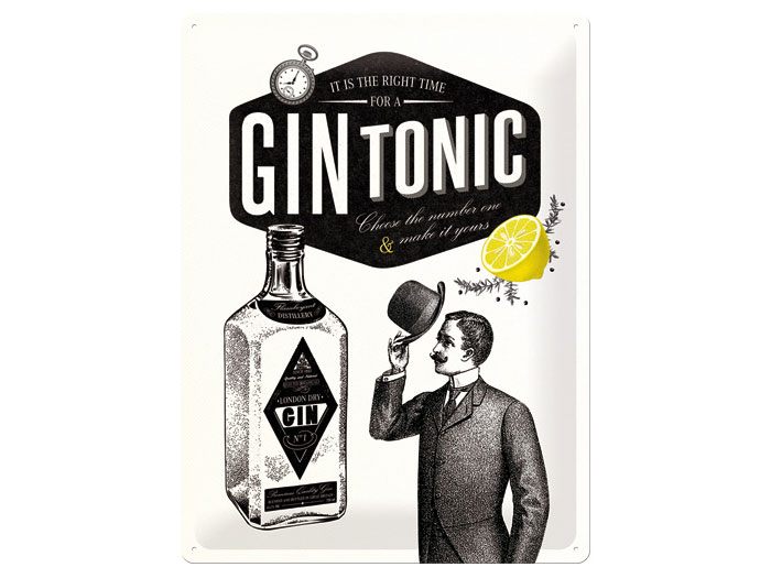 Gin & Tonic "Dry" Plåtskylt