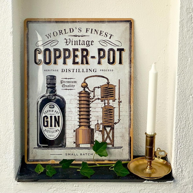 Gin & Tonic "Copper-Pot" Plåtskylt