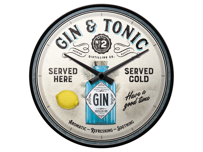 Väggklocka Gin & Tonic Served