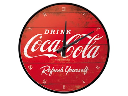 Väggklocka Coca-Cola Logo Röd