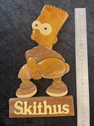 Bart Simpson "Skithus"Träskylt
