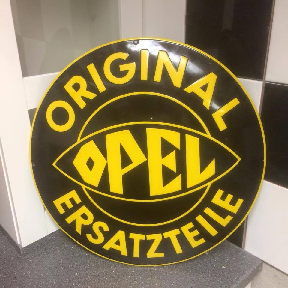 Opel Emaljskylt.