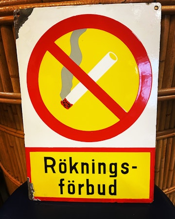 Rökningsförbud emaljskylt