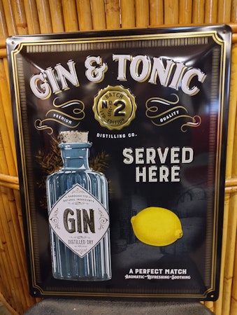 Gin&Tonic "Metallic edition"  Plåtskylt
